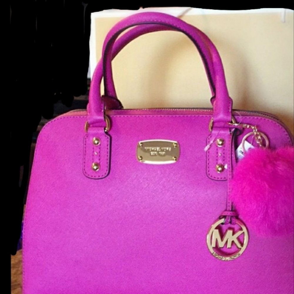 💕Fuchsia💕 Saffiano Leather Crossbody Satchel